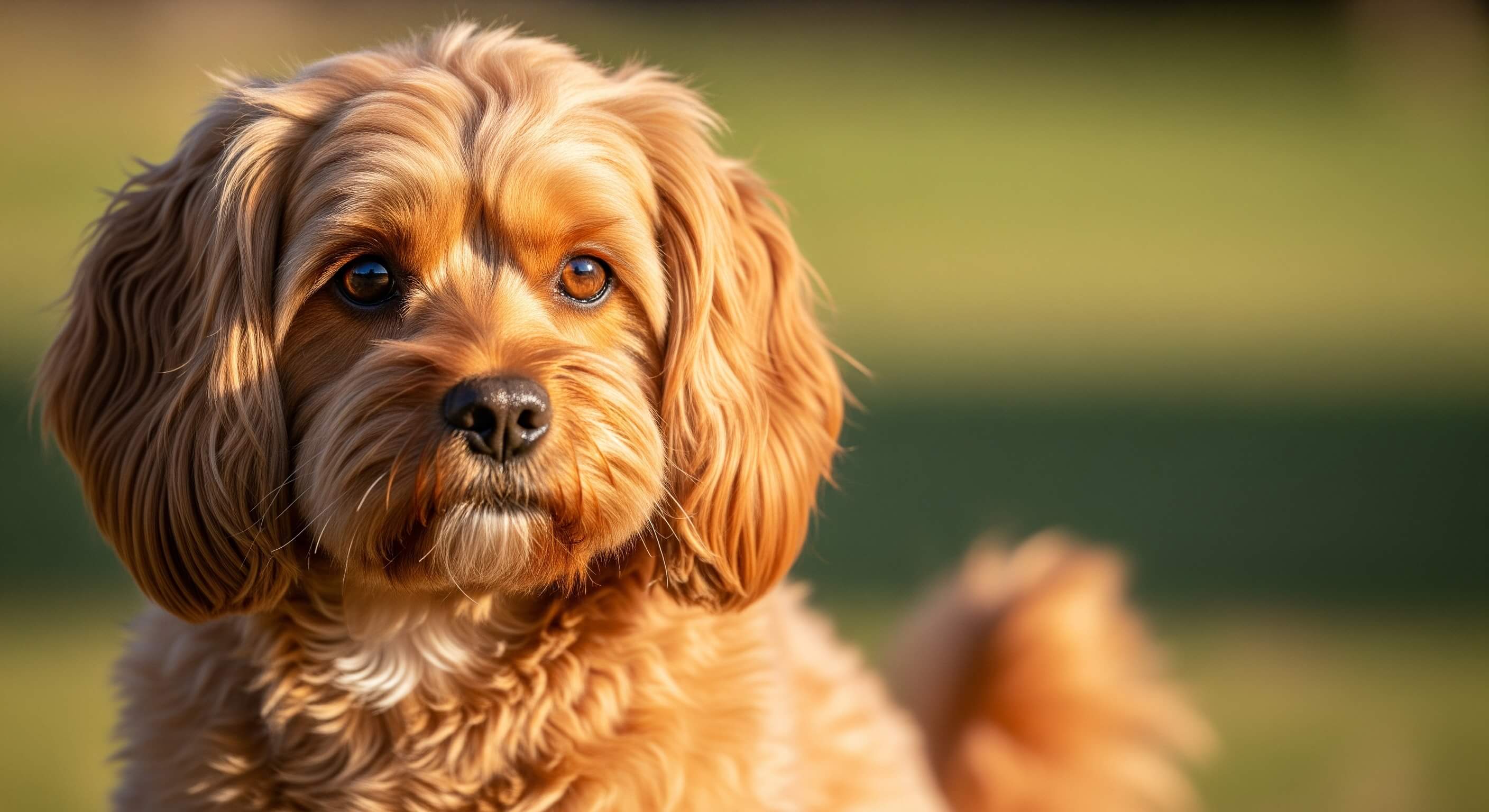 Cavoodle dog breed with gentle temperament, low shedding level, easy training difficulty, ideal for apartment living, good with children, moderate exercise and grooming needs, long lifespan, low barking tendency