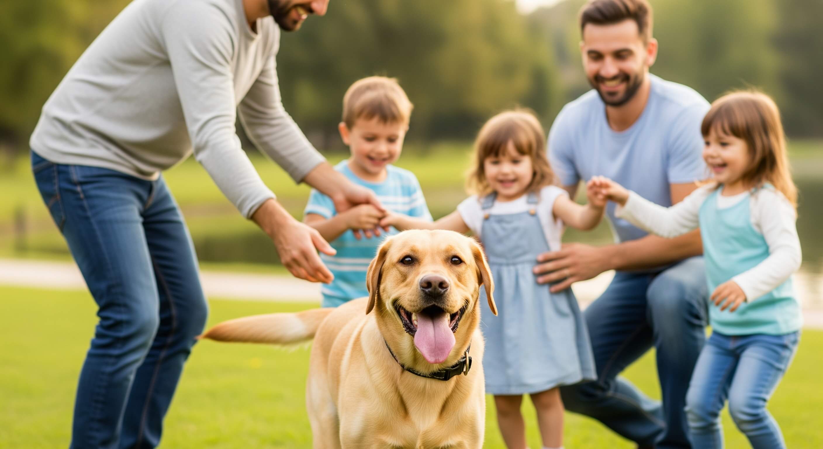 Labrador Retriever dog showing friendly temperament, personality traits, and family-friendly behavior