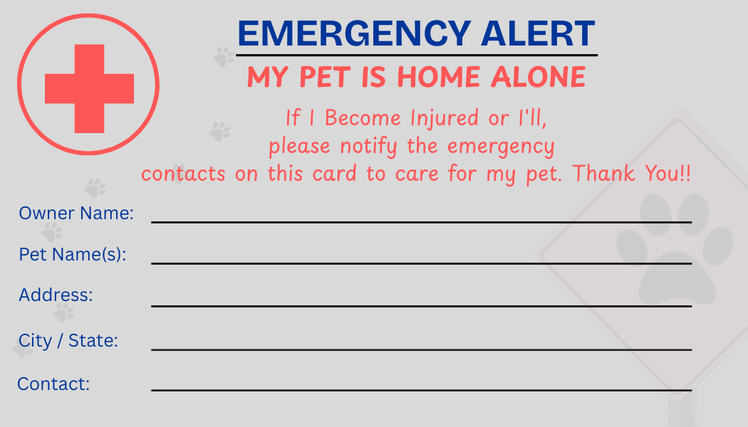 Pet Emergency Card Printable